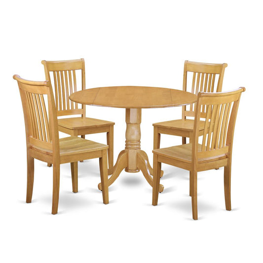 Dining Room Set Oak, DLPO5-OAK-W