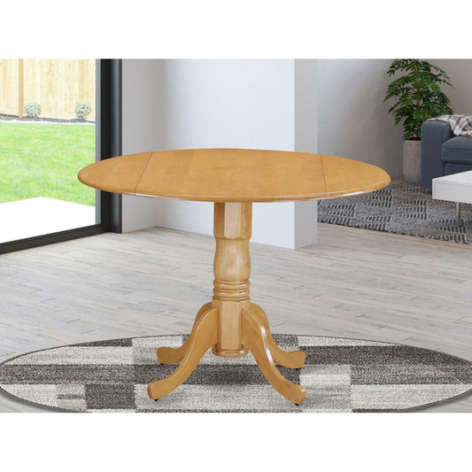 Dublin  Round  Table  with  two  9"  Drop  Leaves  in  an  Oak  Finish