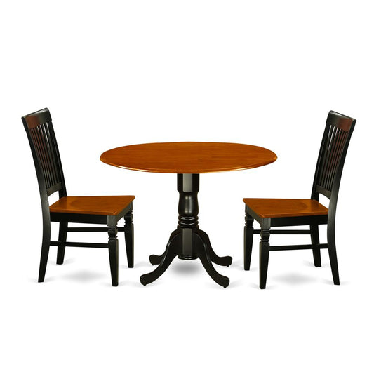 Dining Room Set Black & Cherry, DLWE3-BCH-W