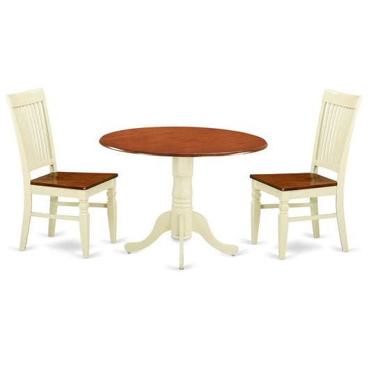 Dining Room Set Buttermilk & Cherry, DLWE3-BMK-W