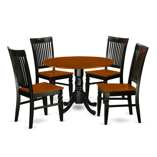 Dining Room Set Black & Cherry, DLWE5-BCH-W