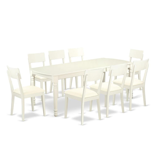 Dining Room Set Linen White, DOAD9-LWH-LC