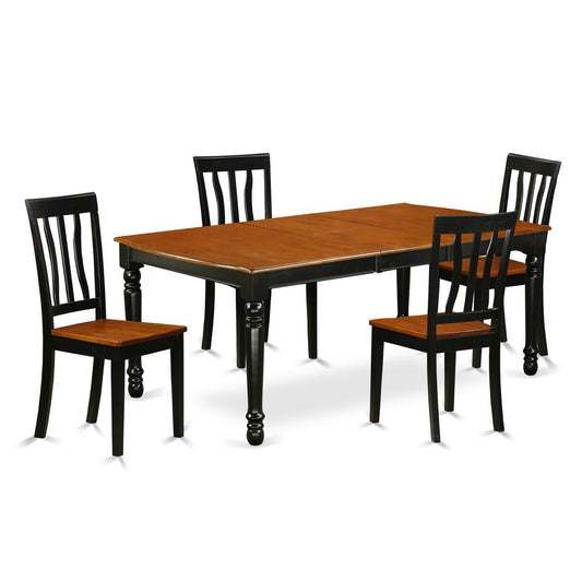 Dining Room Set Black & Cherry, DOAN5-BCH-W