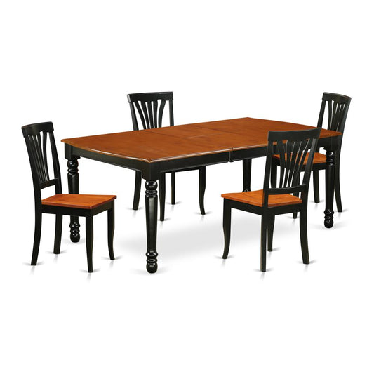 Dining Room Set Black & Cherry, DOAV5-BCH-W