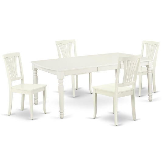 Dining Room Set Linen White, DOAV5-LWH-W