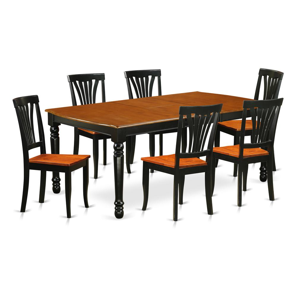 Dining Room Set Black & Cherry, DOAV7-BCH-W