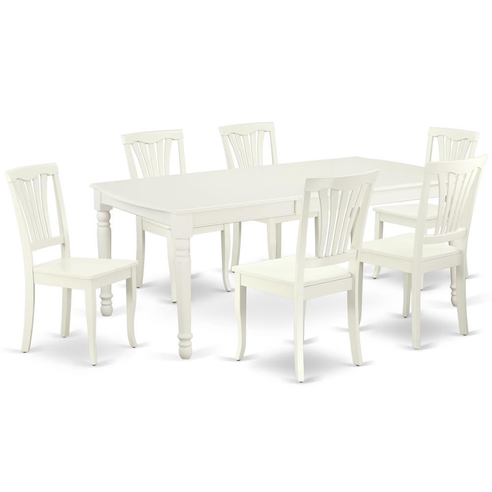 Dining Room Set Linen White, DOAV7-LWH-W