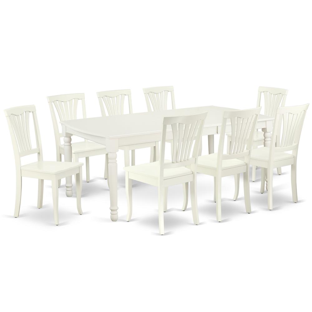 Dining Room Set Linen White, DOAV9-LWH-W