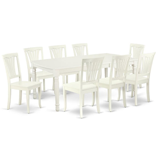 Dining Room Set Linen White, DOAV9-LWH-W