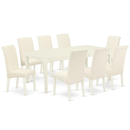 Dining Room Set Linen White, DOBA9-LWH-01