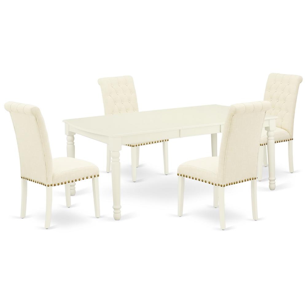 Dining Room Set Linen White, DOBR5-LWH-02