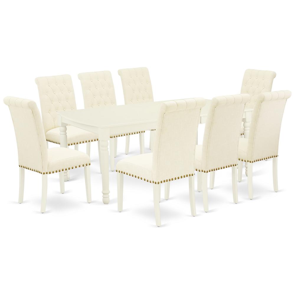 Dining Room Set Linen White, DOBR9-LWH-02