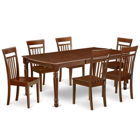 Dining Room Set Mahogany, DOCA7-MAH-W