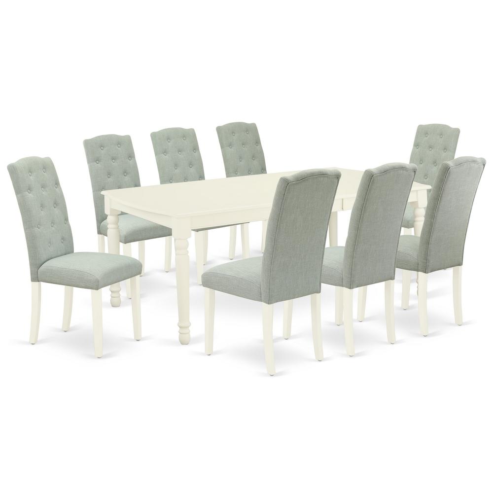 Dining Room Set Linen White, DOCE9-LWH-15