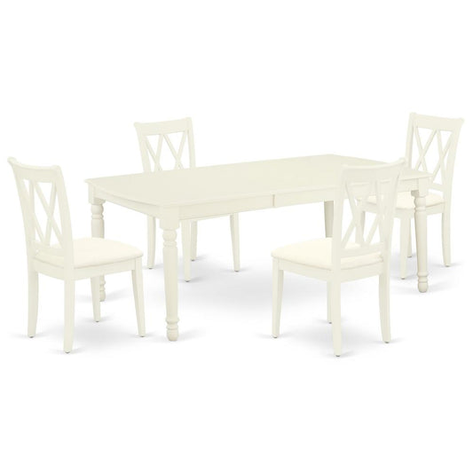 Dining Room Set Linen White, DOCL5-LWH-C