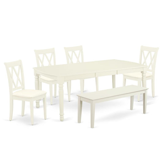 Dining Room Set Linen White, DOCL6-LWH-C