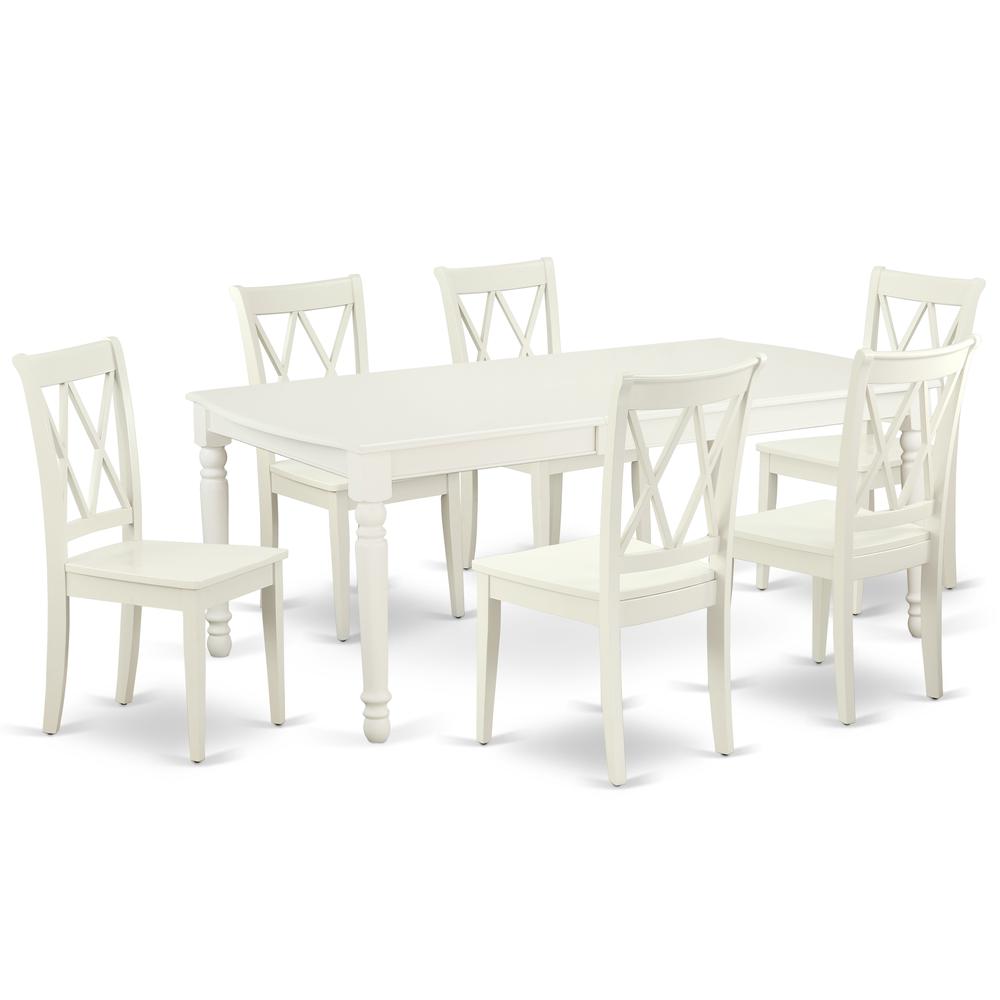 Dining Room Set Linen White, DOCL7-LWH-W