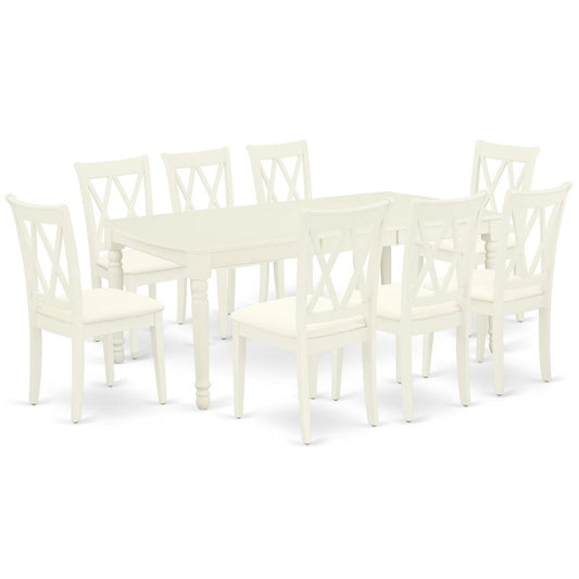 Dining Room Set Linen White, DOCL9-LWH-C