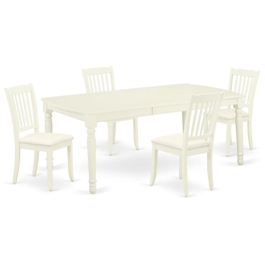 Dining Room Set Linen White, DODA5-LWH-C