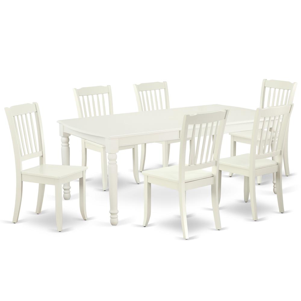 Dining Room Set Linen White, DODA7-LWH-W