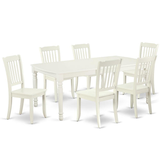 Dining Room Set Linen White, DODA7-LWH-W