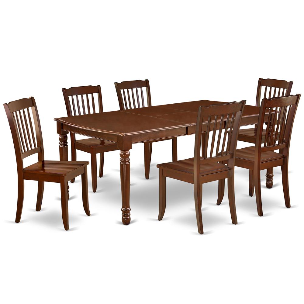 Dining Room Set Mahogany, DODA7-MAH-W