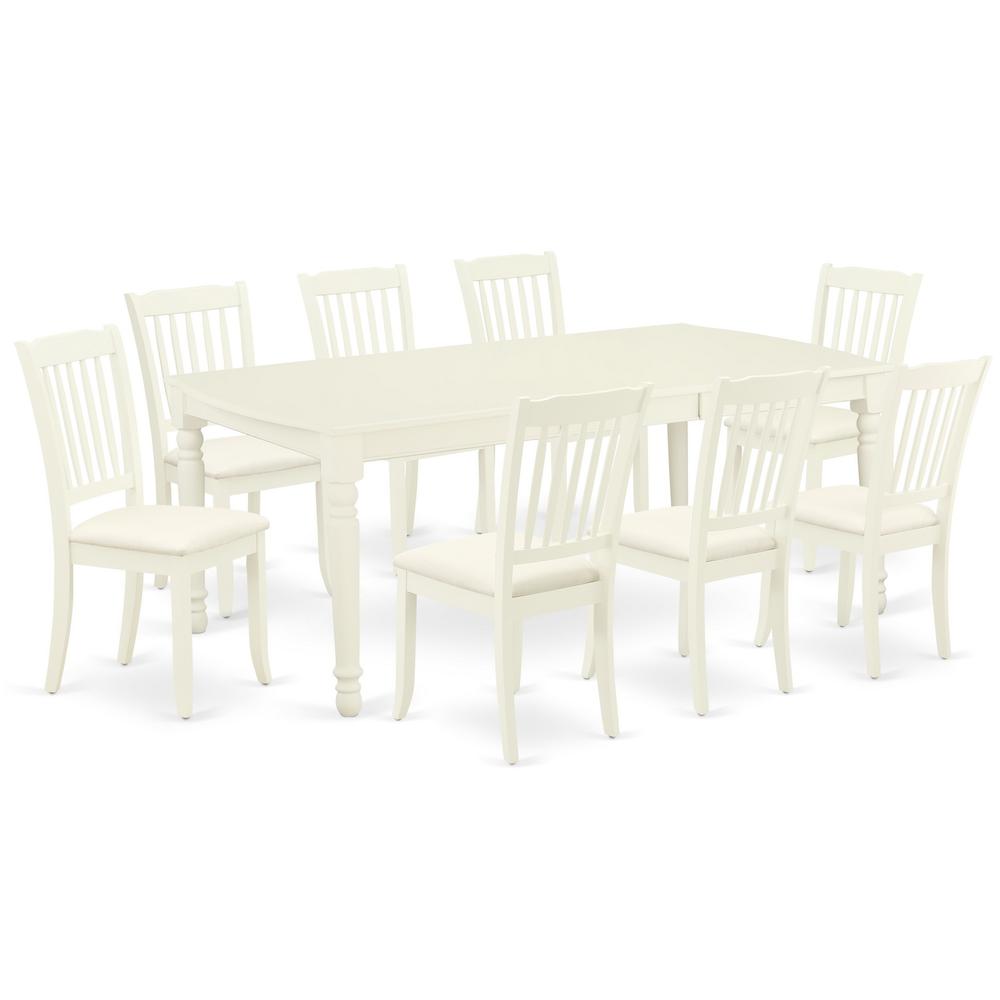 Dining Room Set Linen White, DODA9-LWH-C