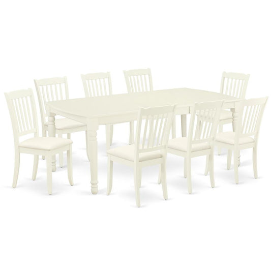 Dining Room Set Linen White, DODA9-LWH-C