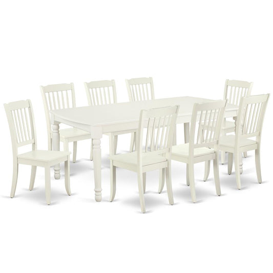 Dining Room Set Linen White, DODA9-LWH-W