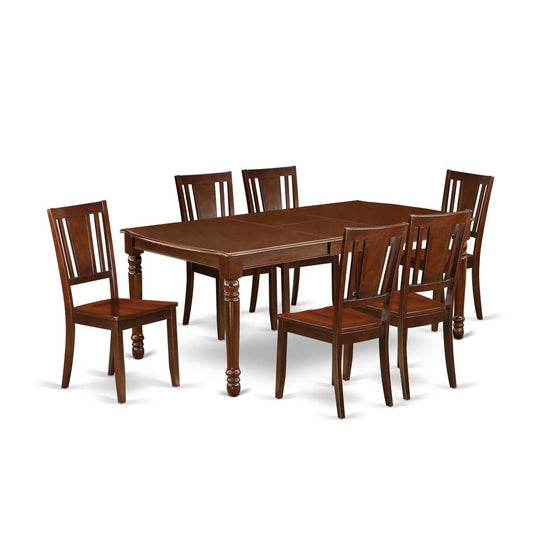 Dining Room Set Mahogany, DODU7-MAH-W