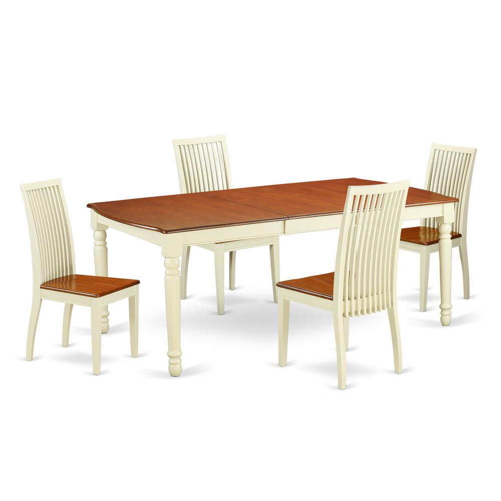 Dining Room Set Buttermilk & Cherry, DOIP5-BMK-W