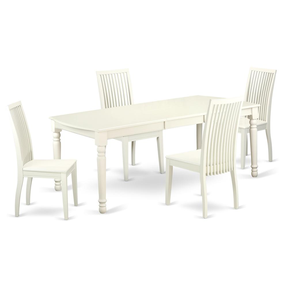 Dining Room Set Linen White, DOIP5-LWH-W