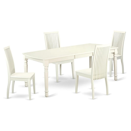 Dining Room Set Linen White, DOIP5-LWH-W