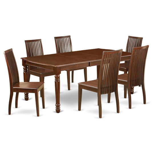 Dining Room Set Mahogany, DOIP7-MAH-W