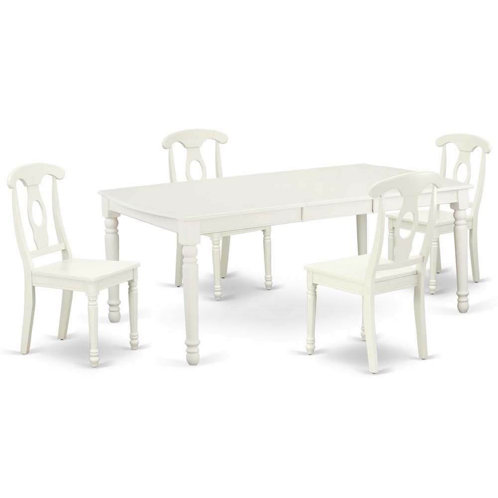 Dining Room Set Linen White, DOKE5-LWH-W