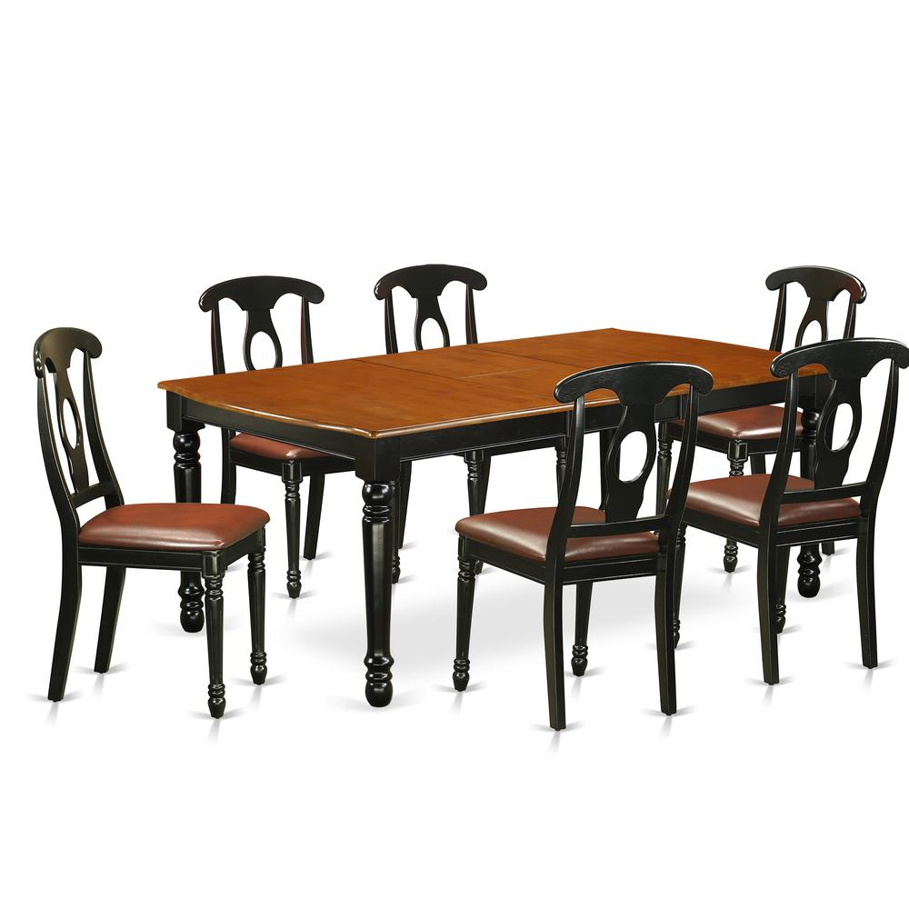 Dining Room Set Black & Cherry, DOKE7-BCH-LC