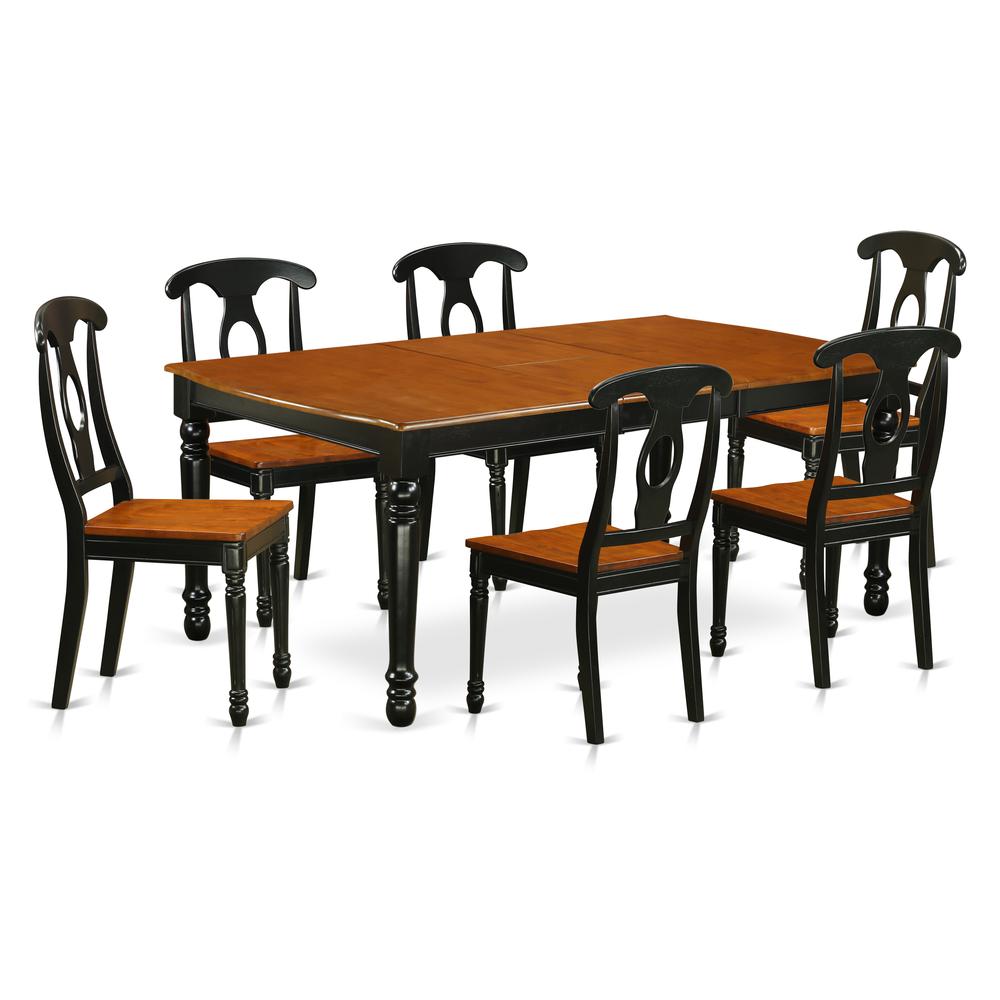 Dining Room Set Black & Cherry, DOKE7-BCH-W