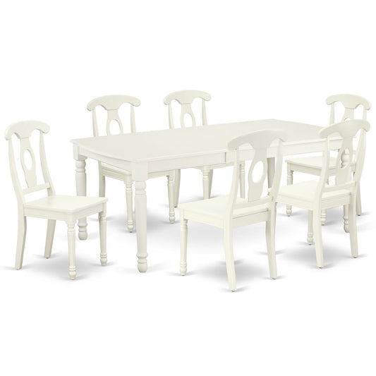 Dining Room Set Linen White, DOKE7-LWH-W