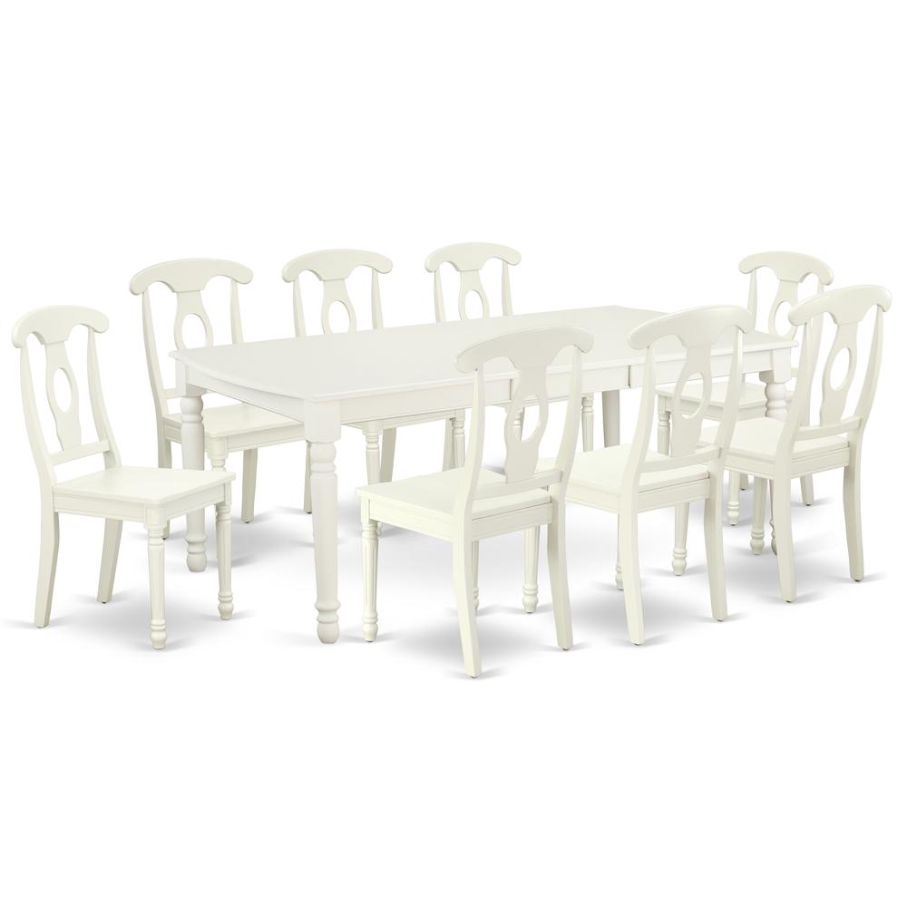 Dining Room Set Linen White, DOKE9-LWH-W