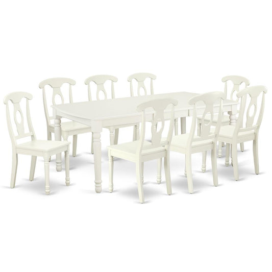 Dining Room Set Linen White, DOKE9-LWH-W