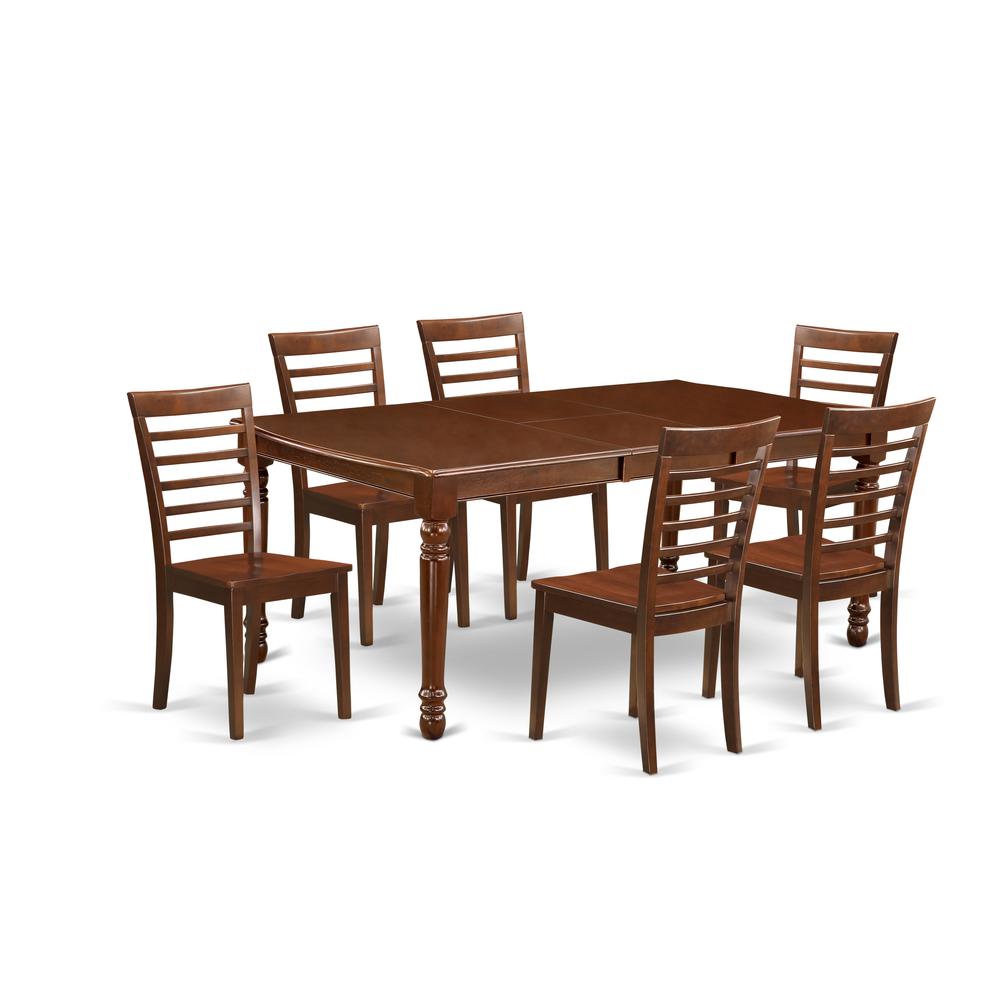 Dining Room Set Mahogany, DOML7-MAH-W