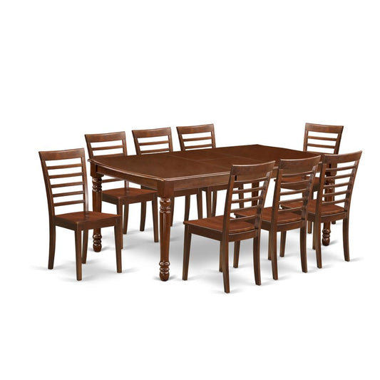 Dining Room Set Mahogany, DOML9-MAH-W