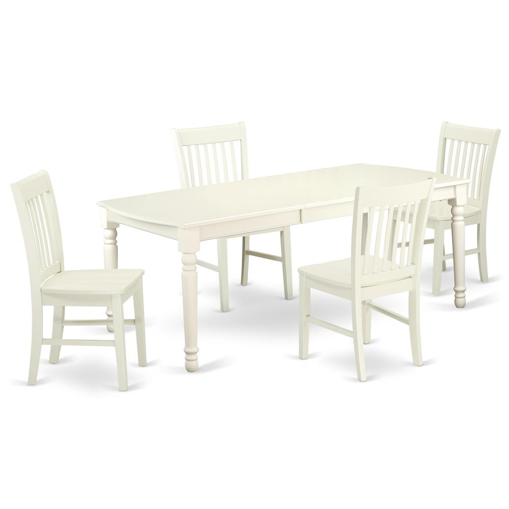 Dining Room Set Linen White, DONO5-LWH-W