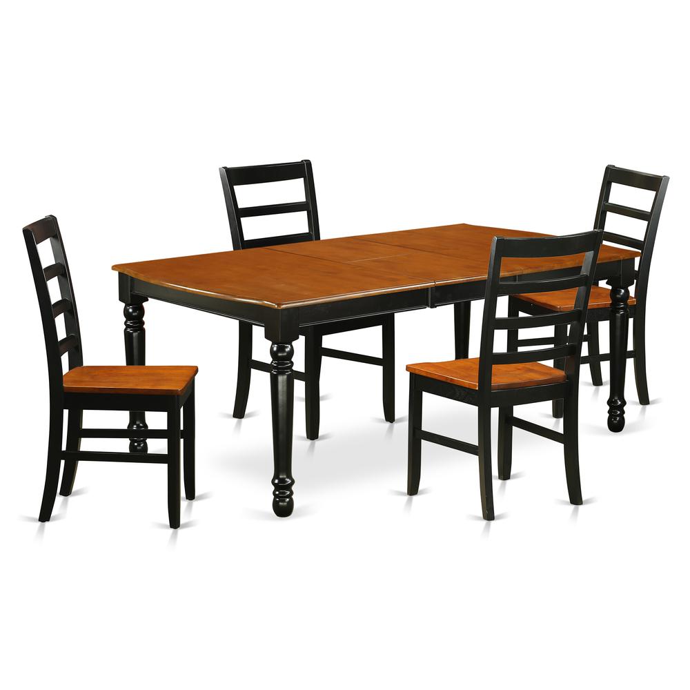 Dining Room Set Black & Cherry, DOPF5-BCH-W