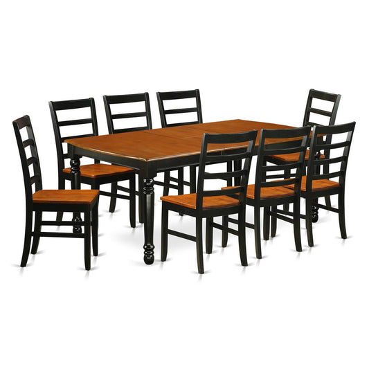 Dining Room Set Black & Cherry, DOPF9-BCH-W