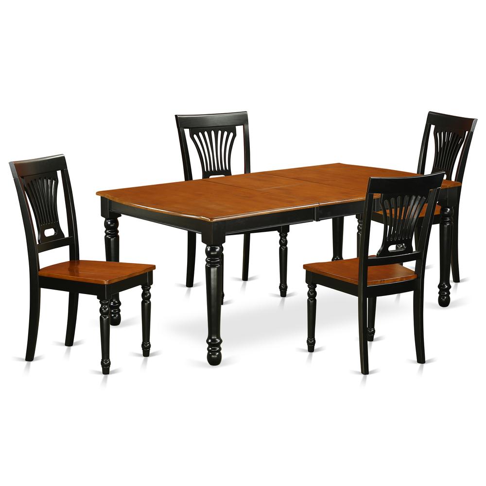 Dining Room Set Black & Cherry, DOPL5-BCH-W