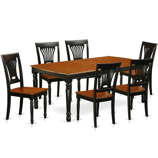 Dining Room Set Black & Cherry, DOPL7-BCH-W