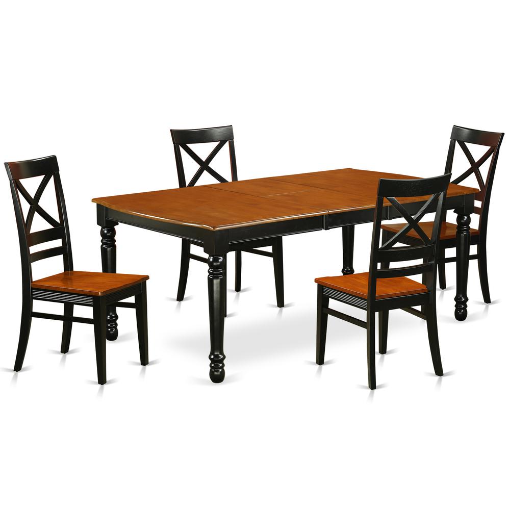 Dining Room Set Black & Cherry, DOQU5-BCH-W