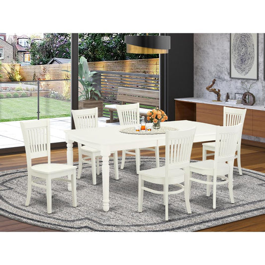 Dining Table- Dining Chairs, DOVA7-LWH-W