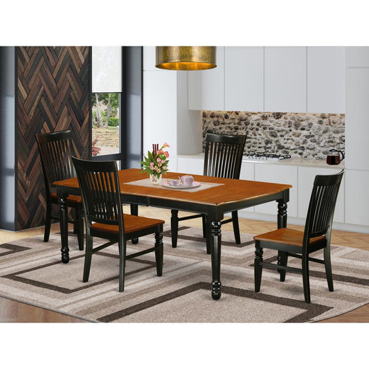 Dining Room Set Black & Cherry, DOWE5-BCH-W